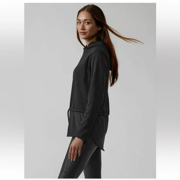 Athleta Gallery Hoodie Top, Black Size Small Athletic - Picture 3 of 12